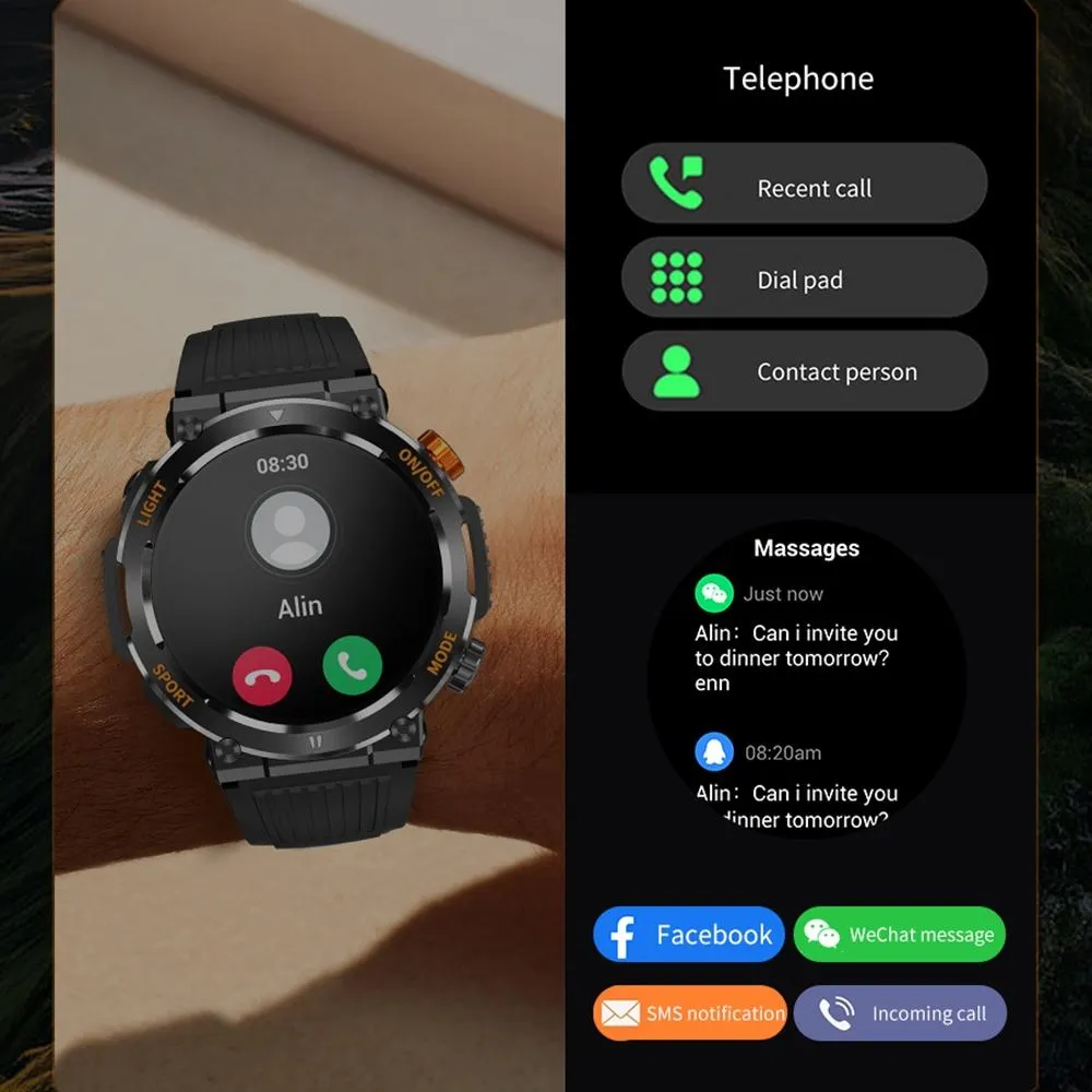 1.46 Inch Round Screen Bluetooth Smart Watch Support Health Monitoring & 100  Sports Modes