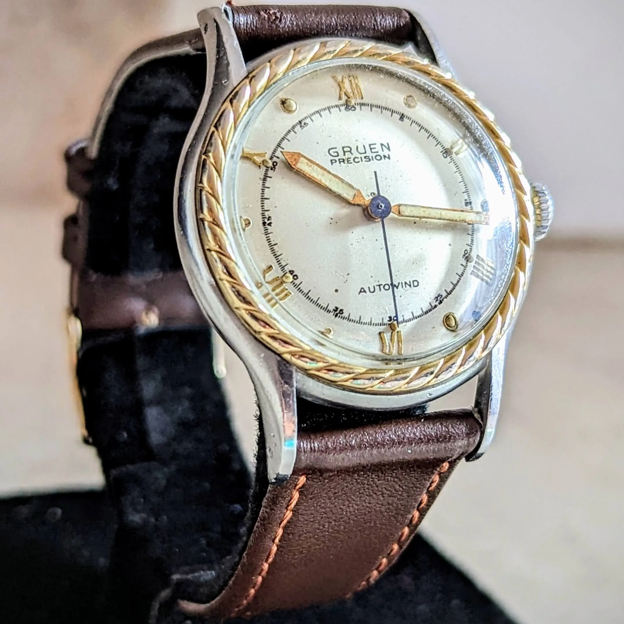 1947 GRUEN Precision Autowind Watch Bumper Vintage Wristwatch