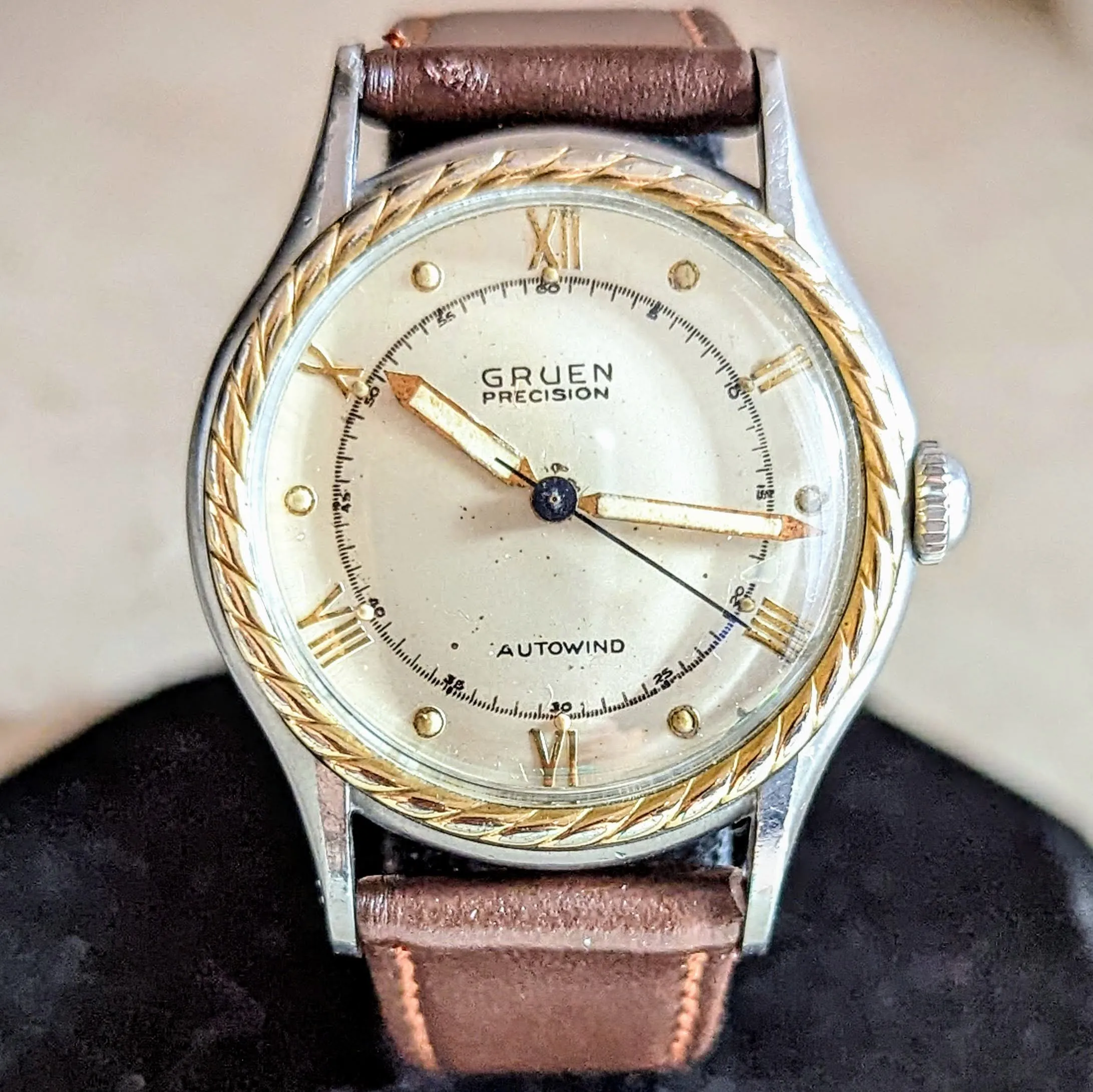 1947 GRUEN Precision Autowind Watch Bumper Vintage Wristwatch