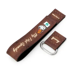 20mm Brown Gunny X MT Moonswatch Q.R. Velcro Leather Watch Strap - Minimalist Snoopy