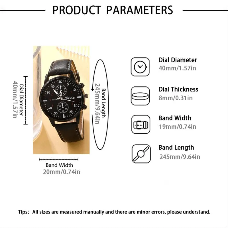 5pcs Set Fashion Mens Sports Watches Man Business Quartz Wristwatch Leather Bracelet Men Casual Clock Watch