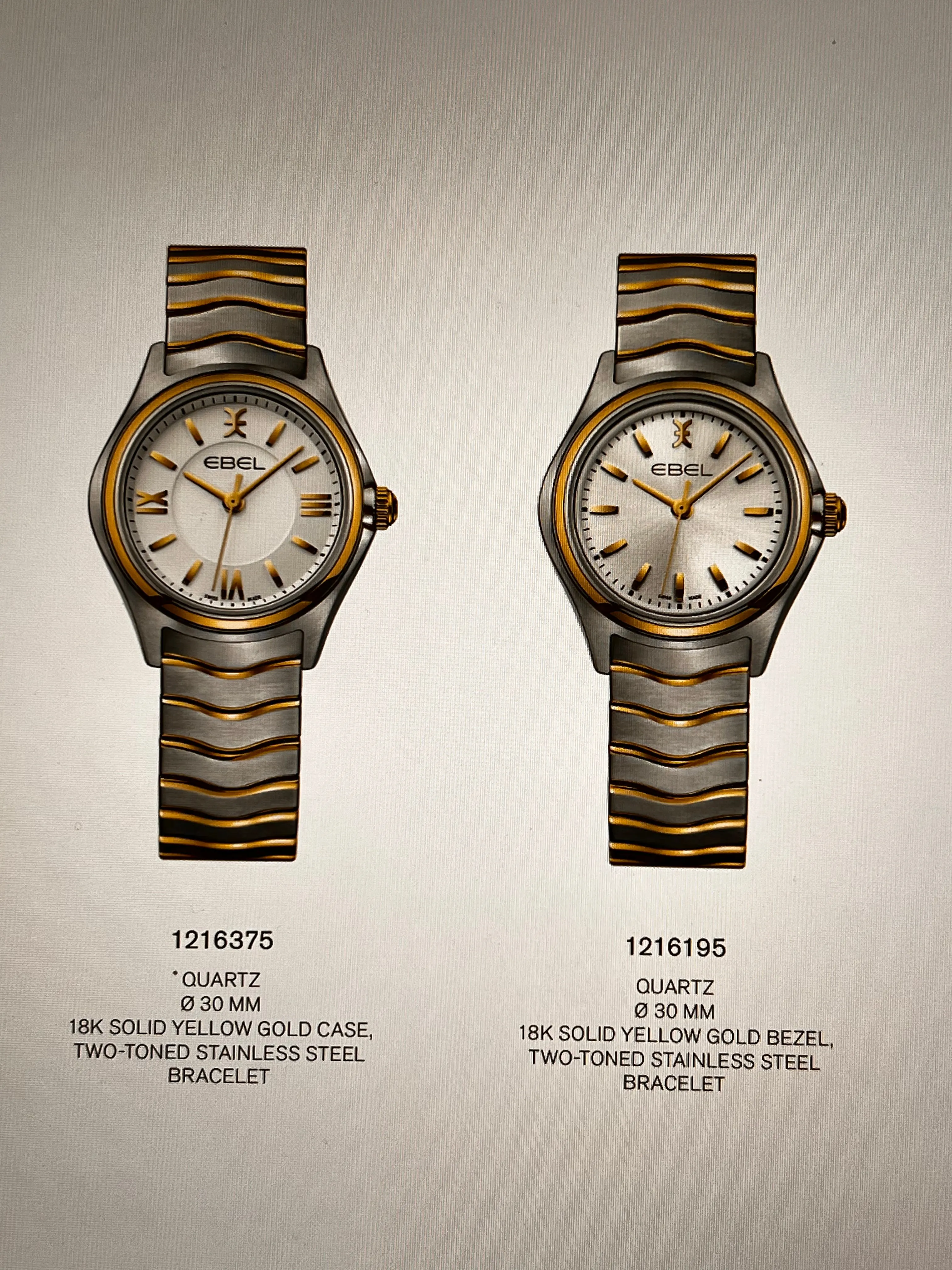 #730 Ebel Primo 18K Solid Gold Bezel / STEEL 1911 chronograph SOLID STEEL MID case