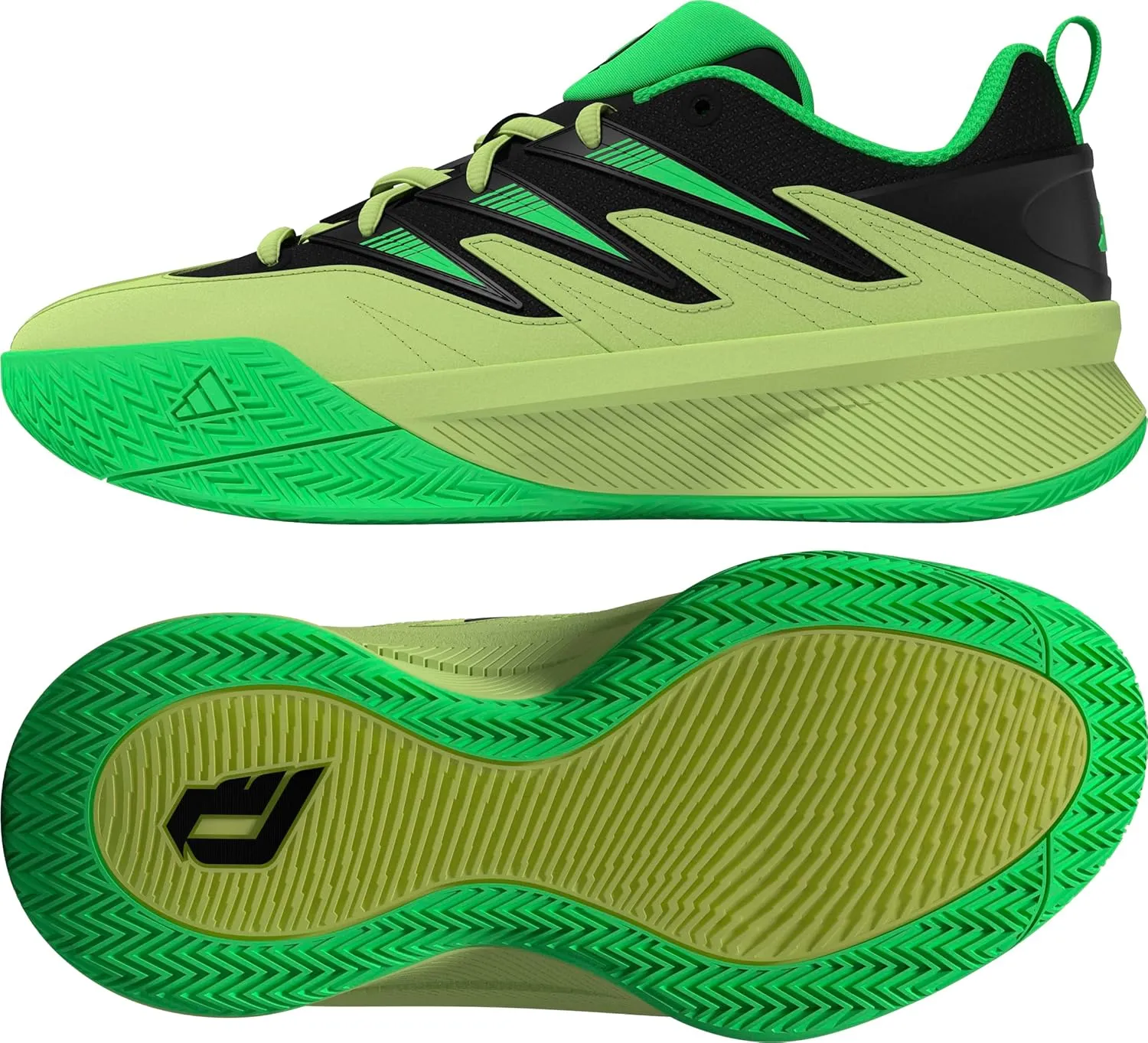 adidas Dame Certified 3 Basketball Sneaker, Pulse Lime/Black/Screaming Green, 7 US Unisex Big Kid