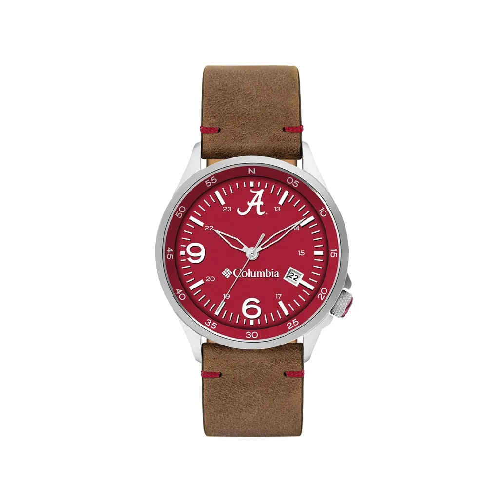 Alabama Canyon Ridge 3-Hand Date Saddle Leather Watch by Columbia Sportswear