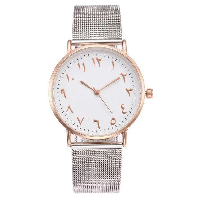 Arabic Numbers Stainless Steel minimalist, Arabian Watch band strap