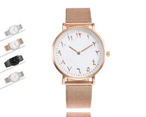 Arabic Numbers Stainless Steel minimalist, Arabian Watch band strap