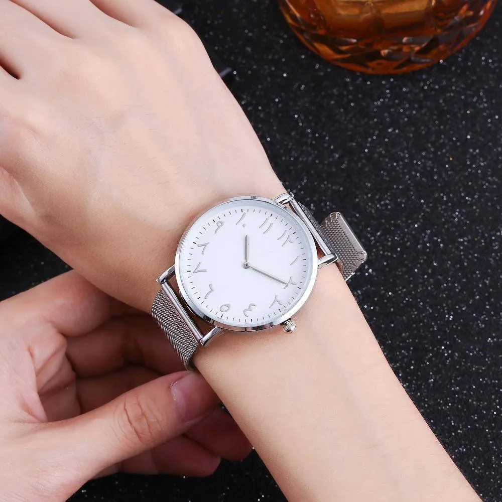 Arabic Numbers Stainless Steel minimalist, Arabian Watch band strap