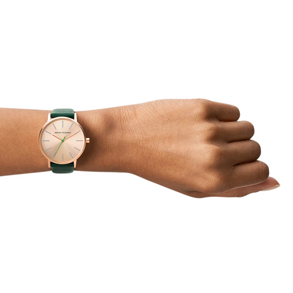 Armani Exchange AX5577 Lola Green Leather Womens Watch