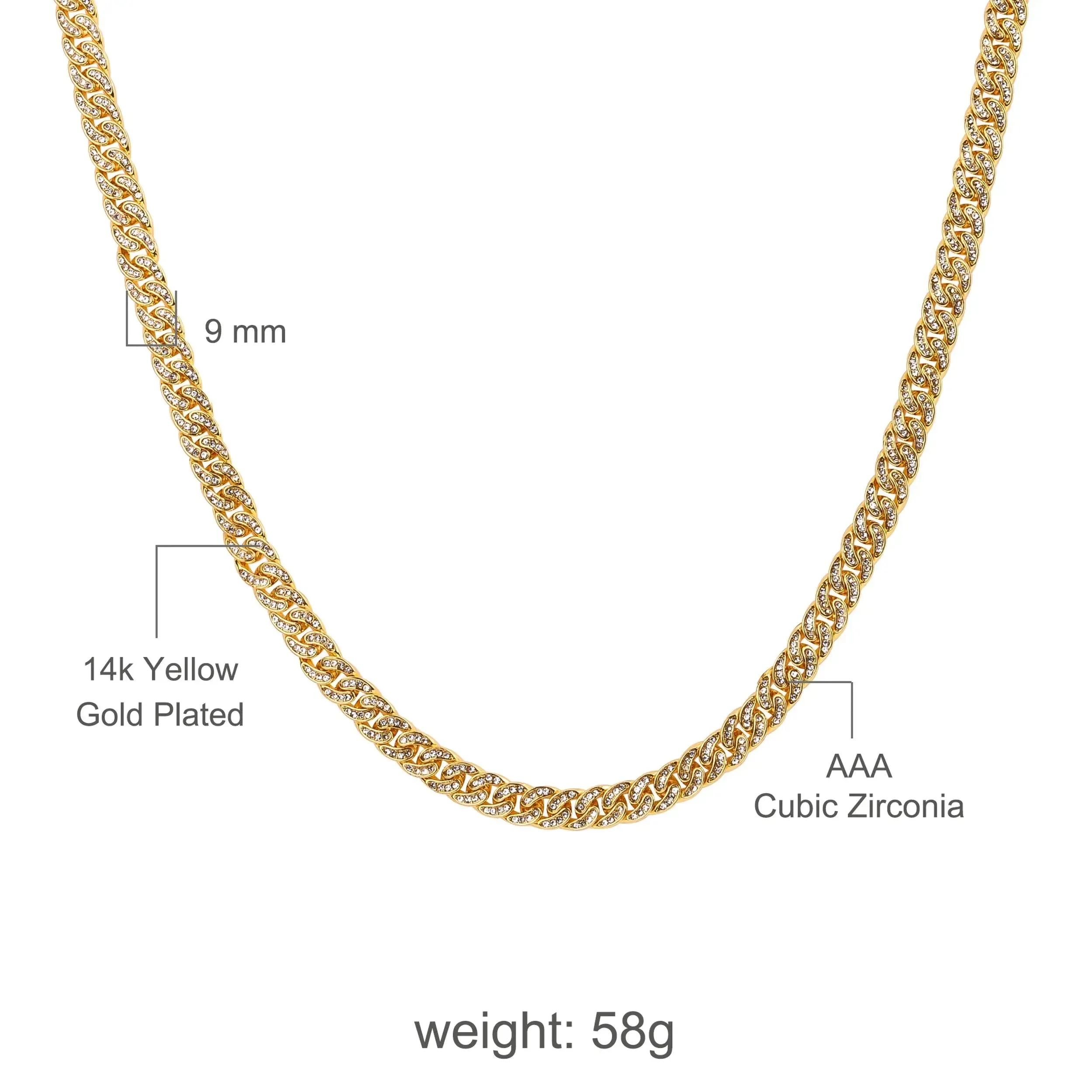 Bling Master Iced Out 8MM Cuban Link Chain - Luxurious Statement Necklace