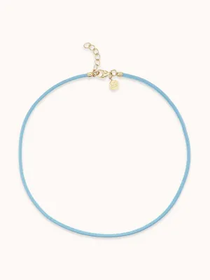 Blue leather cord