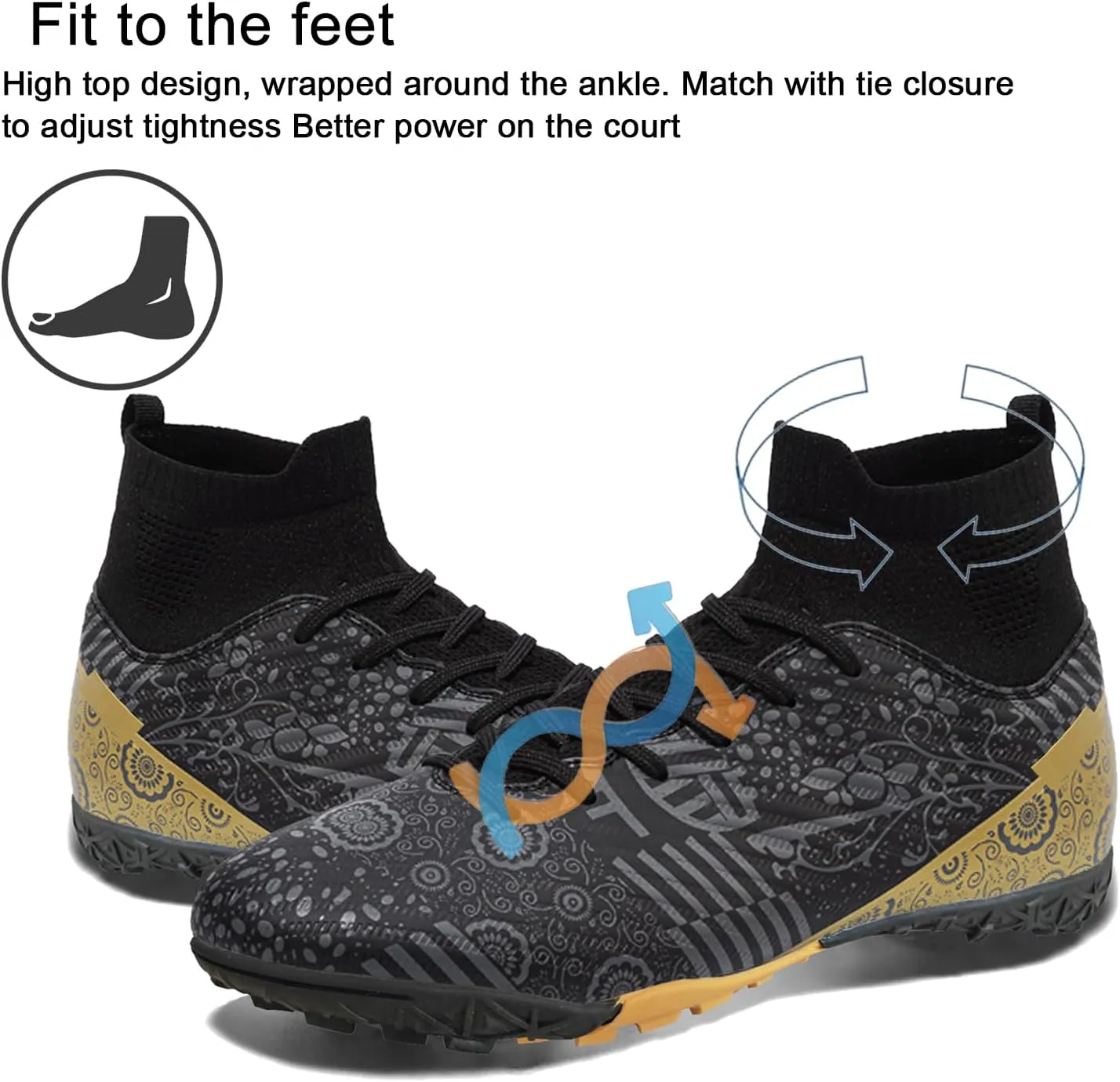 Boys Soccer Cleats Kids Professional Athletic Outdoor Trainning Girls Turf Training Shoes Teenager Indoor Football Shoes Sneakers for Unisex