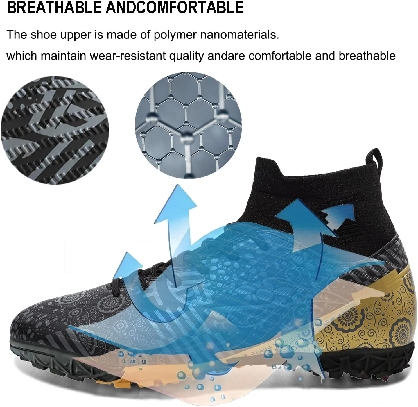 Boys Soccer Cleats Kids Professional Athletic Outdoor Trainning Girls Turf Training Shoes Teenager Indoor Football Shoes Sneakers for Unisex