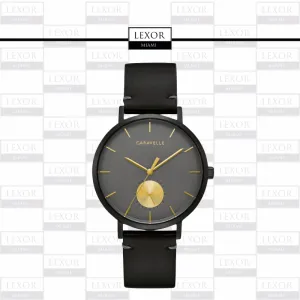 Bulova 44A119 Min Max Caravelle Black Leather Strap Men Watches