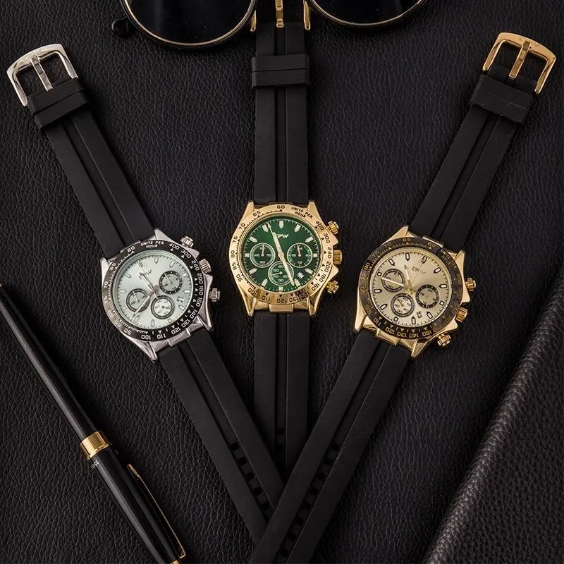 Captivating Chronograph Quartz Watch With Silicone Band