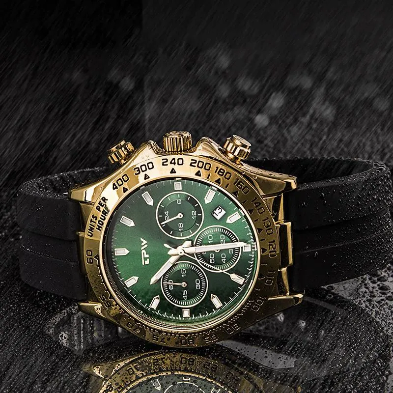 Captivating Chronograph Quartz Watch With Silicone Band