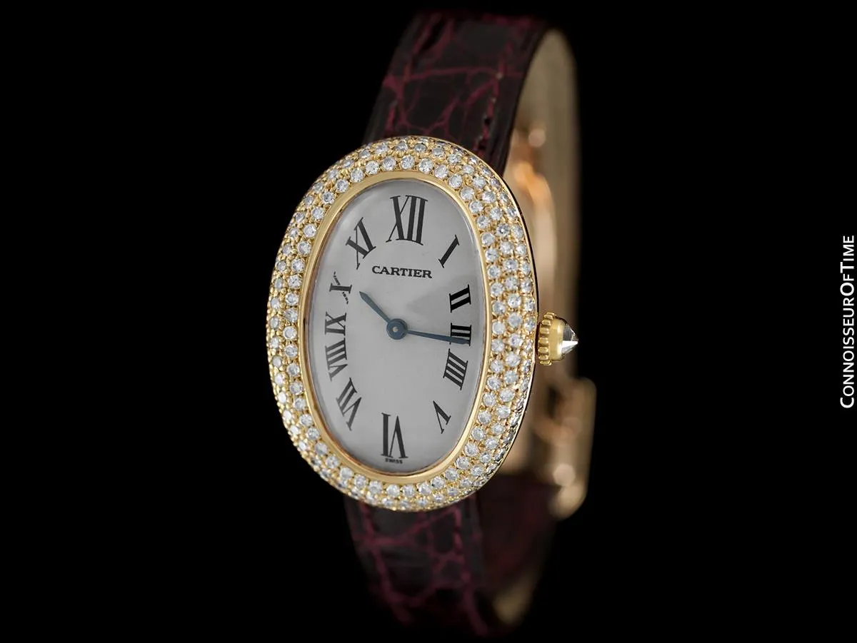 Cartier Baignoire Joaillerie 1954 Ladies / Unisex Size Watch - 18K Gold with Cartier Factory Diamonds