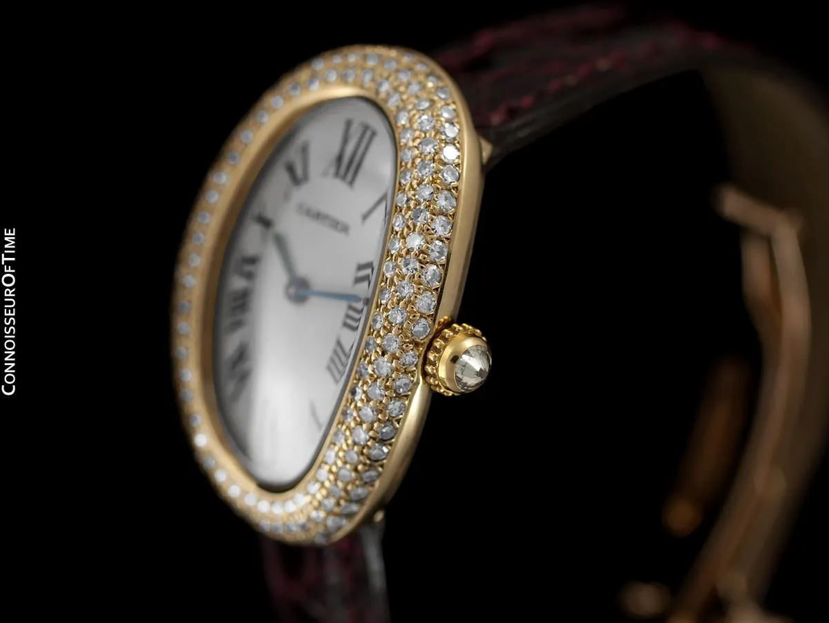 Cartier Baignoire Joaillerie 1954 Ladies / Unisex Size Watch - 18K Gold with Cartier Factory Diamonds