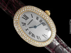 Cartier Baignoire Joaillerie 1954 Ladies / Unisex Size Watch - 18K Gold with Cartier Factory Diamonds