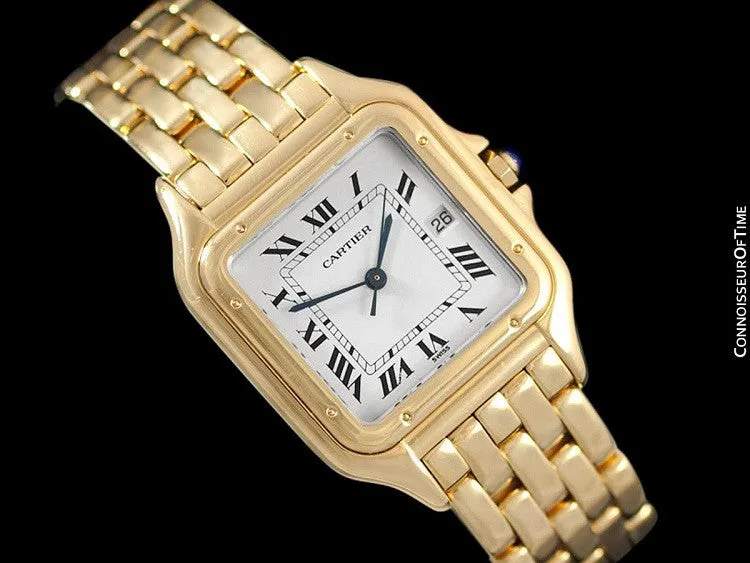 Cartier Panthere "Large" Mens Midsize / Unisex Watch, Date, 106000M, W25054P5 - 18K Gold