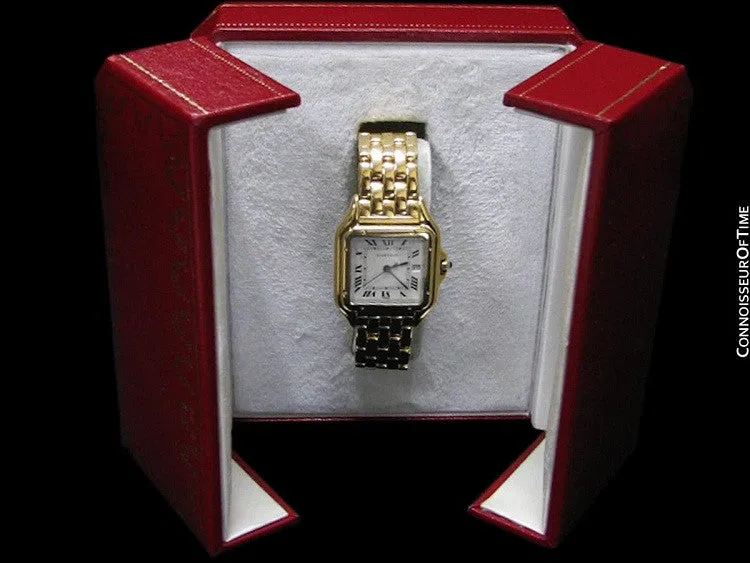 Cartier Panthere "Large" Mens Midsize / Unisex Watch, Date, 106000M, W25054P5 - 18K Gold