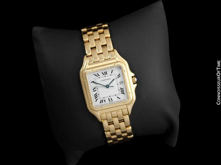 Cartier Panthere "Large" Mens Midsize / Unisex Watch, Date, 106000M, W25054P5 - 18K Gold