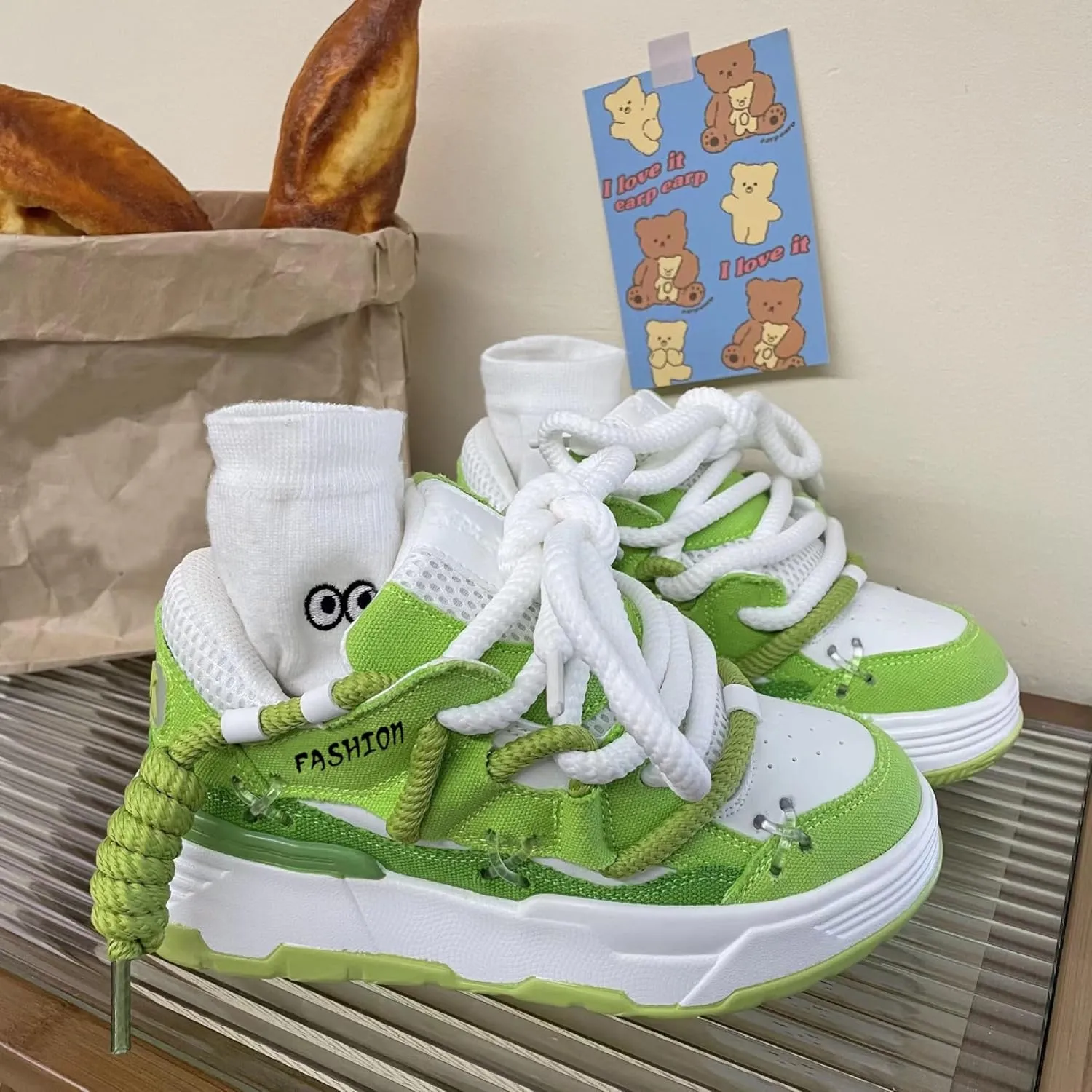 Casual Walking Shoes Y2k Aesthetic Cute Taller Women's Platform Sneakers Colorful Fashion Chunky Dad Sneakers Thick Sole