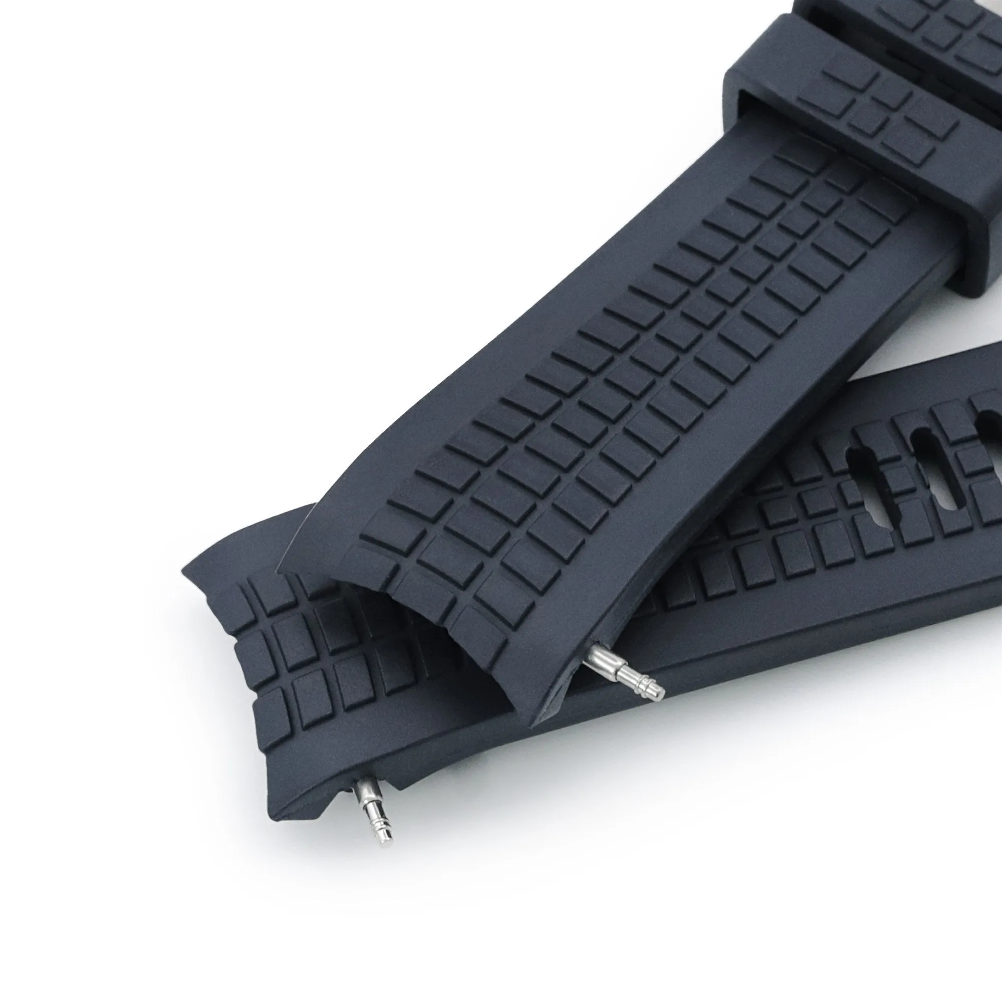 CB11 Navy Blue Curved End Rubber Strap compatible with Seiko SKX007