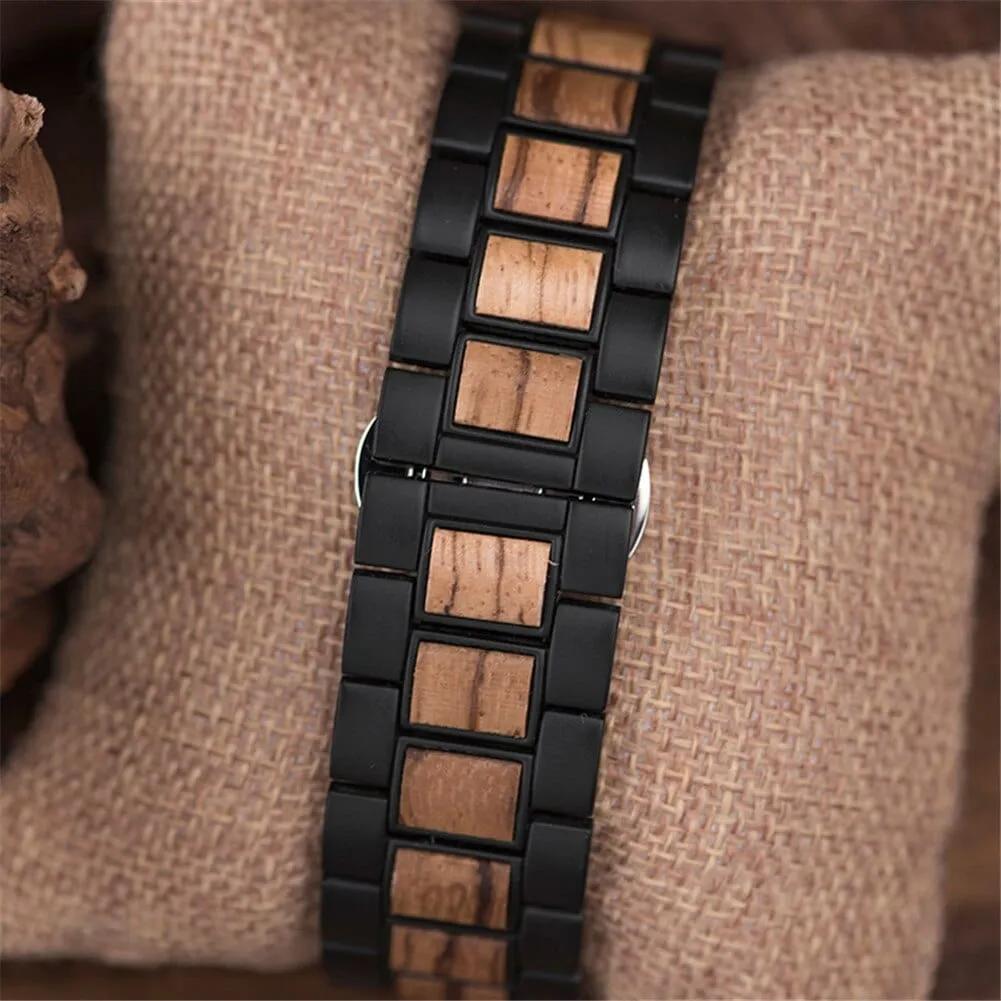 Chronograph Wooden / Leather Wristwatch