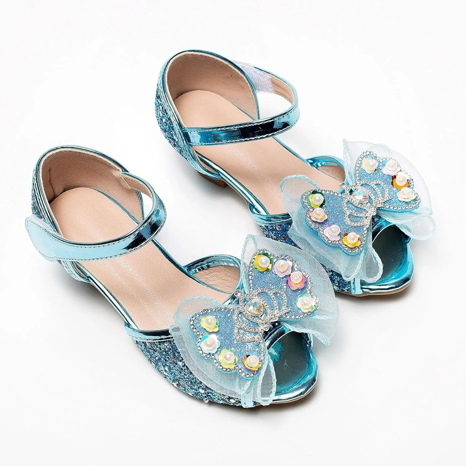 Classic Open Toe Flat Sandals Bowknot Princess Shoes Little Girl Performance Dress High Heels Children's Fish Mouth Hollow Sandals
