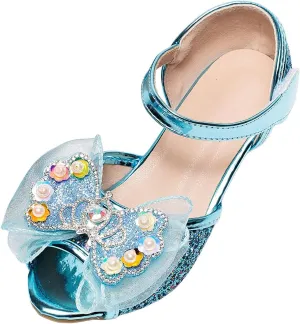 Classic Open Toe Flat Sandals Bowknot Princess Shoes Little Girl Performance Dress High Heels Children's Fish Mouth Hollow Sandals