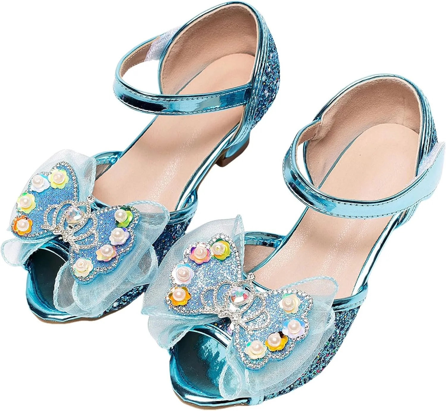 Classic Open Toe Flat Sandals Bowknot Princess Shoes Little Girl Performance Dress High Heels Children's Fish Mouth Hollow Sandals