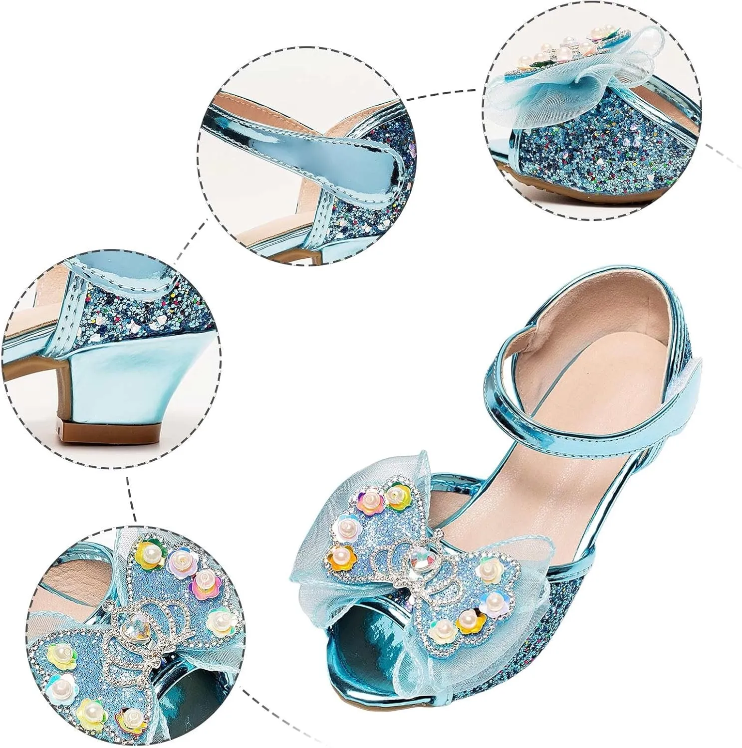 Classic Open Toe Flat Sandals Bowknot Princess Shoes Little Girl Performance Dress High Heels Children's Fish Mouth Hollow Sandals