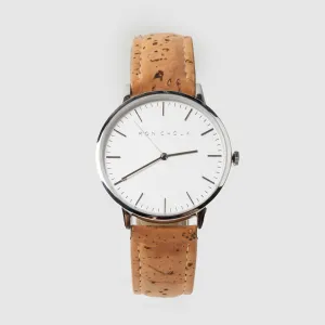CLASSIC - WHITE/SILVER - NATURAL CORK LEATHER | VEGAN