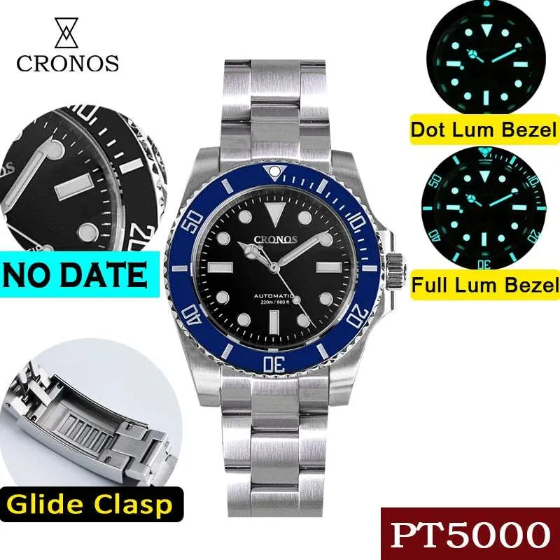 Cronos Submariner No Date Full Lume Luxury Homage Watches