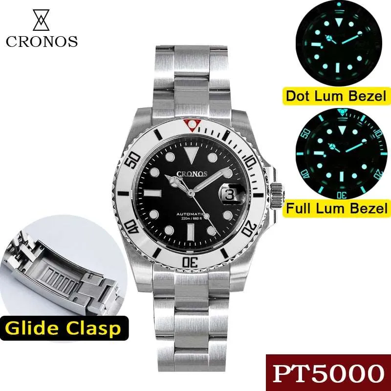 Cronos Submariner No Date Full Lume Luxury Homage Watches