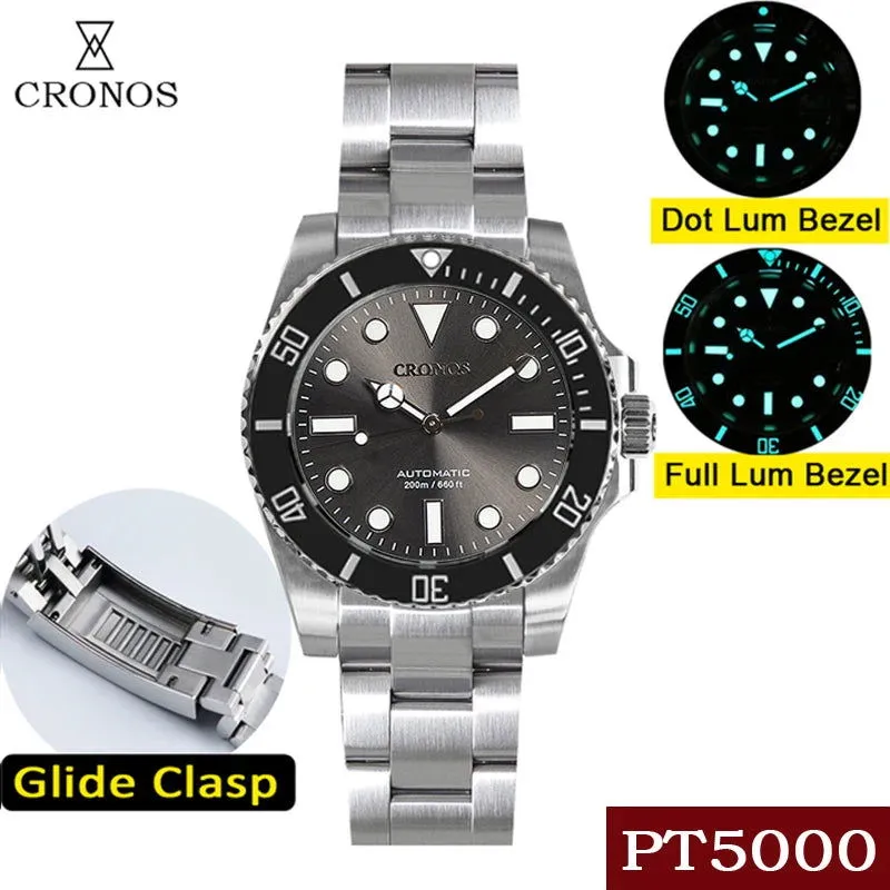 Cronos Submariner No Date Full Lume Luxury Homage Watches
