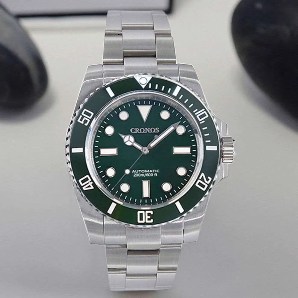 Cronos Submariner No Date Full Lume Luxury Homage Watches