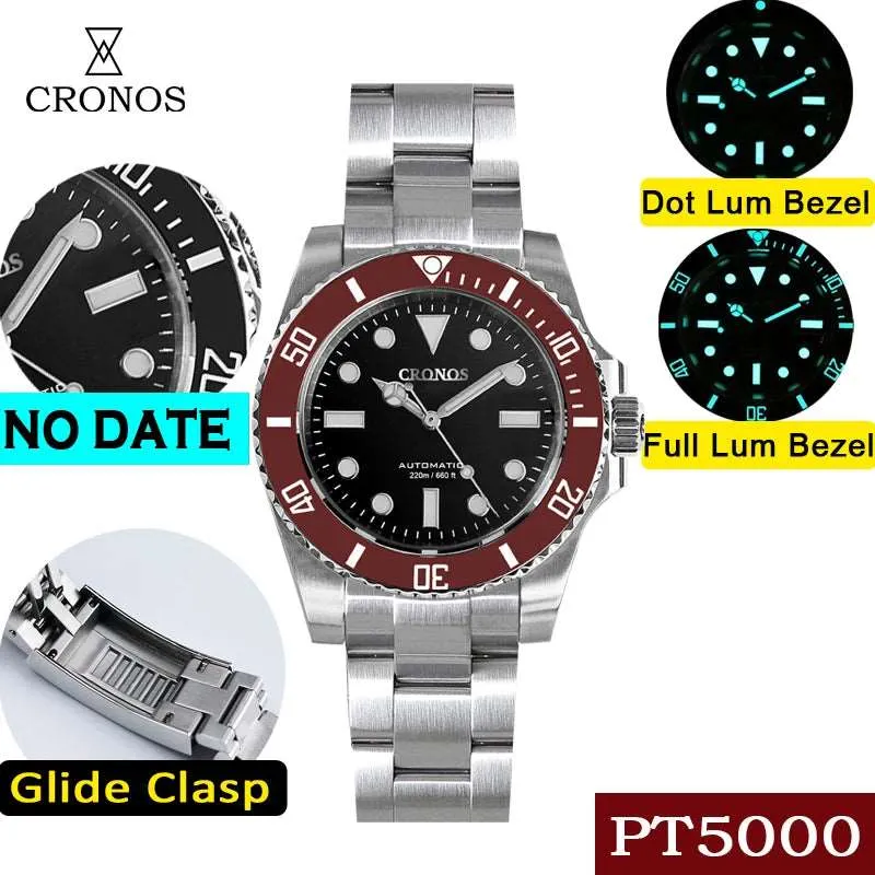 Cronos Submariner No Date Full Lume Luxury Homage Watches