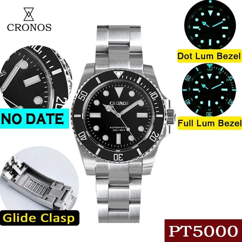 Cronos Submariner No Date Full Lume Luxury Homage Watches