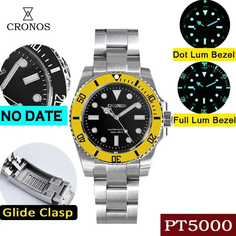 Cronos Submariner No Date Full Lume Luxury Homage Watches