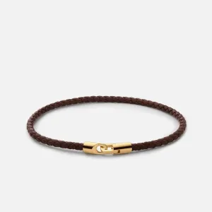 Cruz Leather Bracelet (Gold Vermeil   Brown)