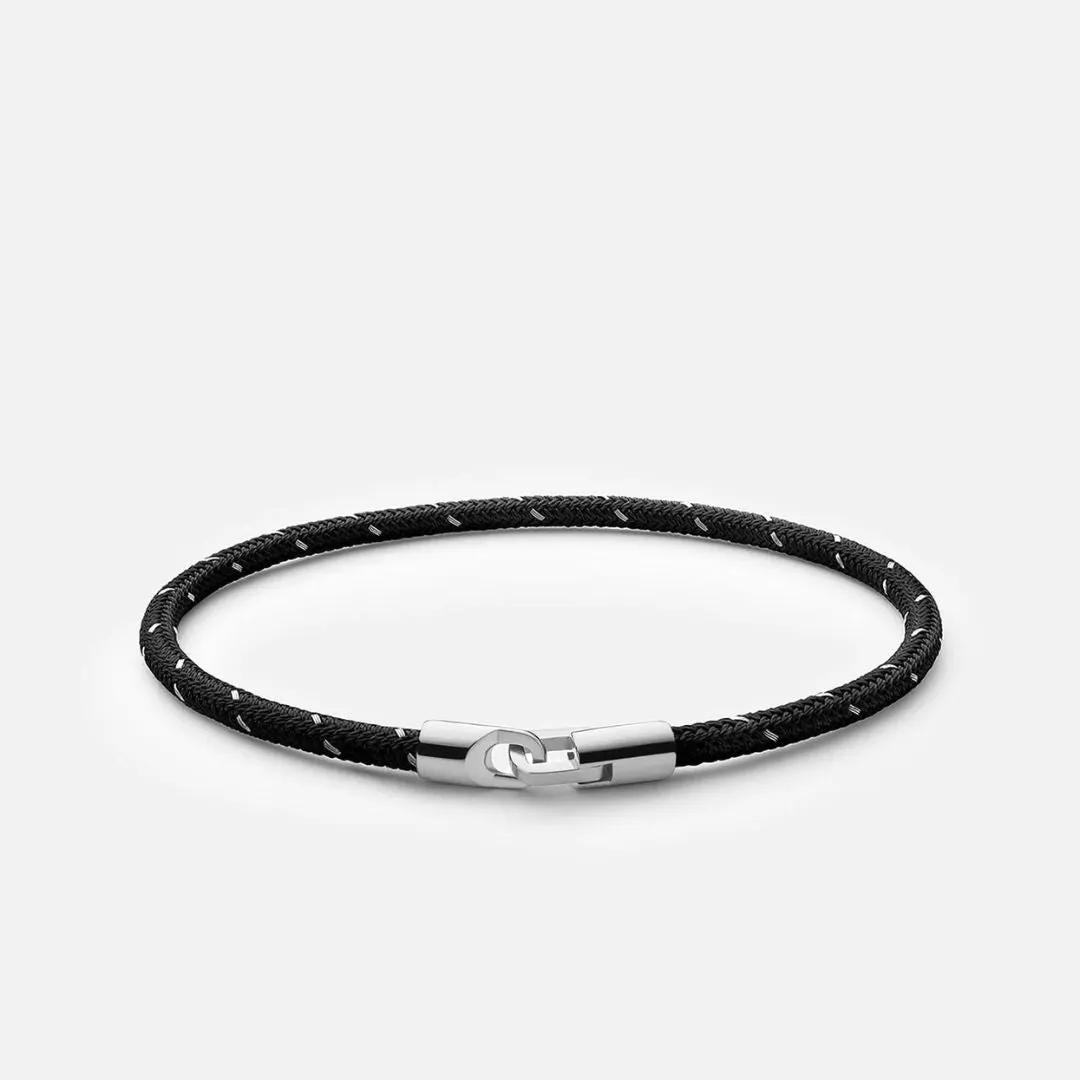 Cruz Rope Bracelet (Sterling Silver   Black Steel)