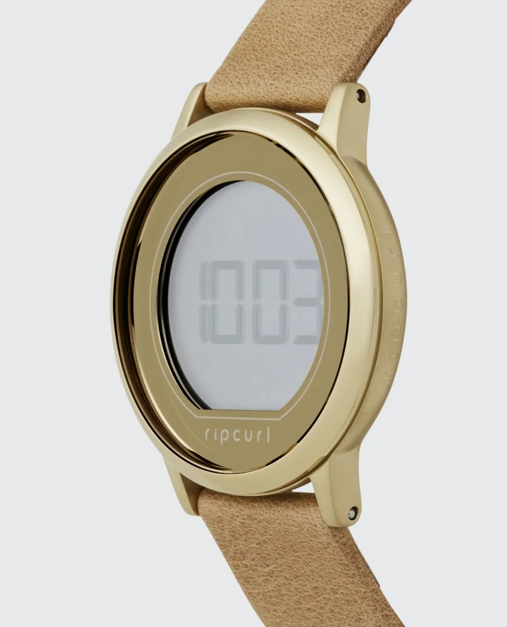 Daybreak Digital Gold Leather Watch - Gold