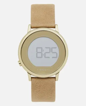 Daybreak Digital Gold Leather Watch - Gold