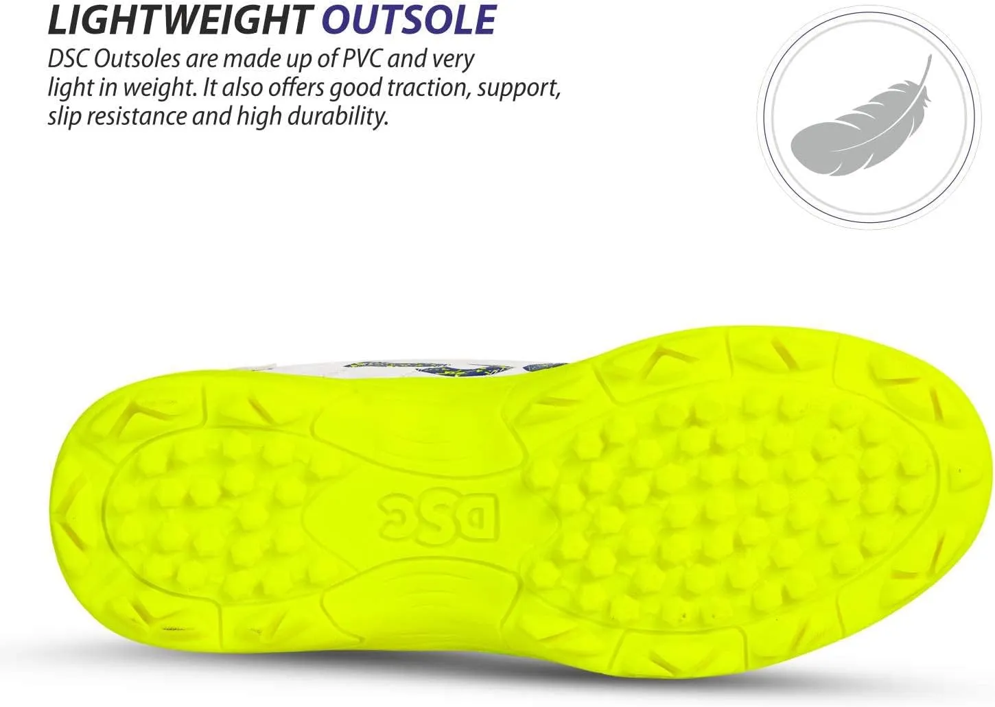 DSC Men's Beamer Cricket ShoesDSC Beamer Cricket Shoes Size 8 UK (Fluro Yellow-White), Beamer-Fluro Yellow-White-8