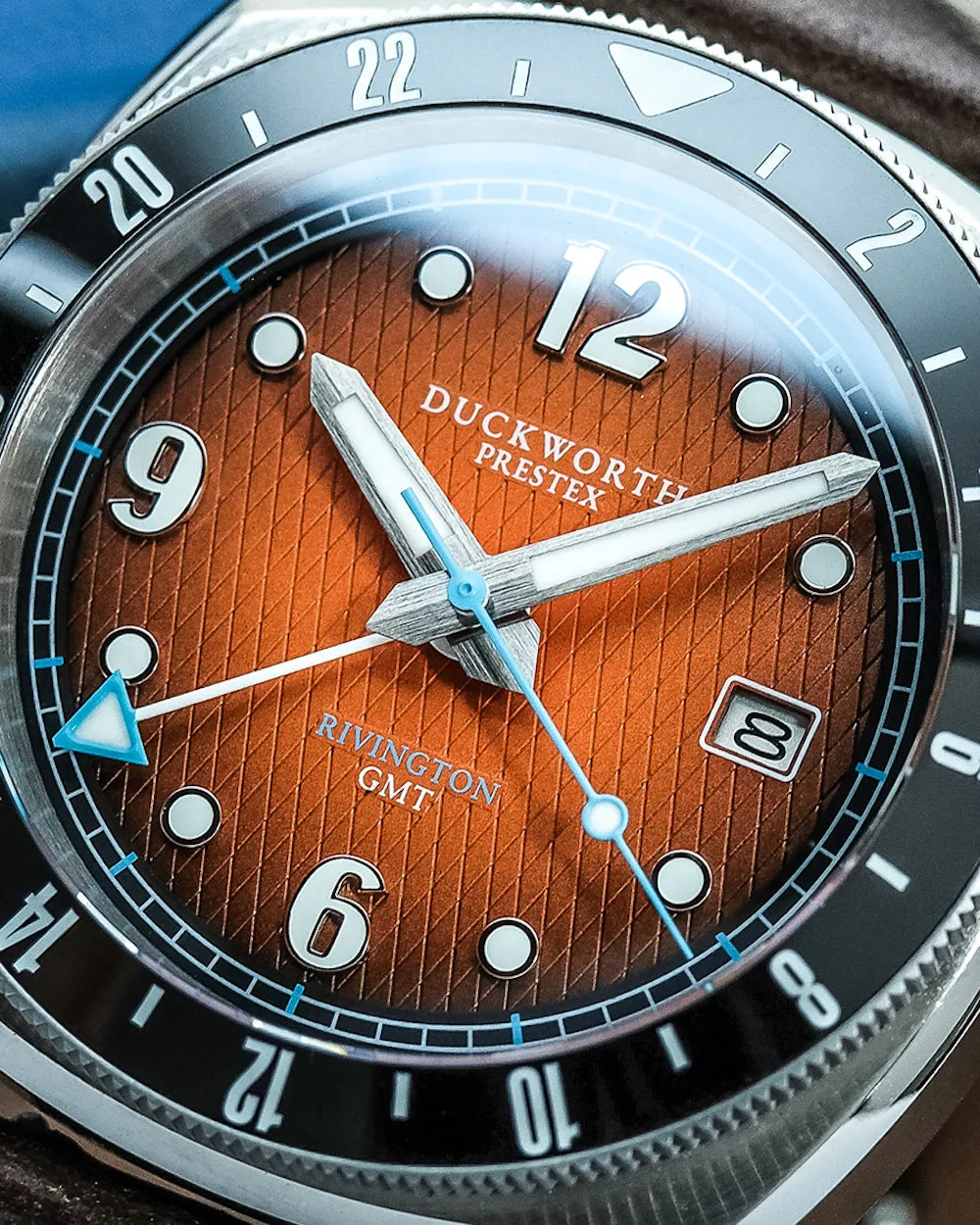 Duckworth Prestex Rivington GMT Orange Fume Orange Rubber