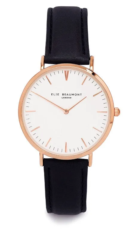 Elie Beaumont Oxford Large Ladies Watch - Mustard Nappa Leather