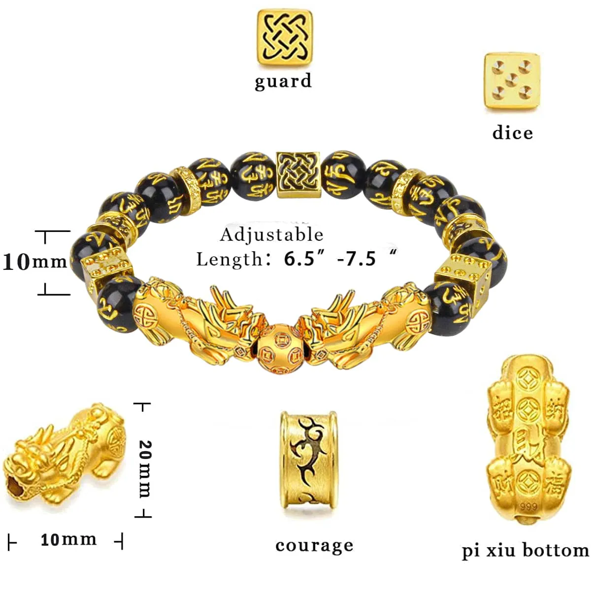 Feng Shui Pixiu Black Obsidian Bracelet/necklace