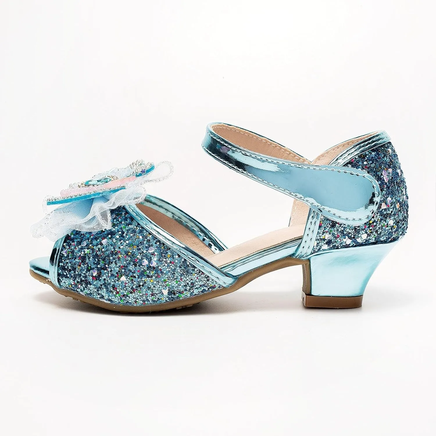 Flat Sandals Summer Shoes for Kids Big Kids Bowknot Princess Shoes For Little Girls Performance Sequined Dress High Heels Children's Fish Mouth Hollow Sandals