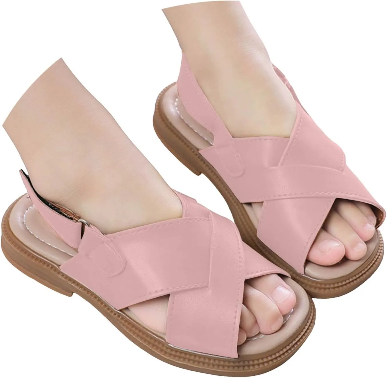 Flat Sandals Summer Shoes for Kids Big Kids Sandals Summer Girls' Big Beach Shoes Girls' Princess Soft Soled Casual For Boys' Babies Open Toes Flat Toddler